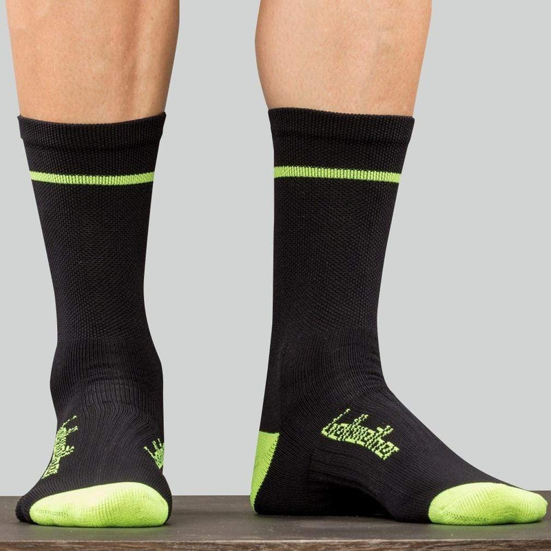 Optime Cycling Socks – Black/Yellow Black/Hi-Vis