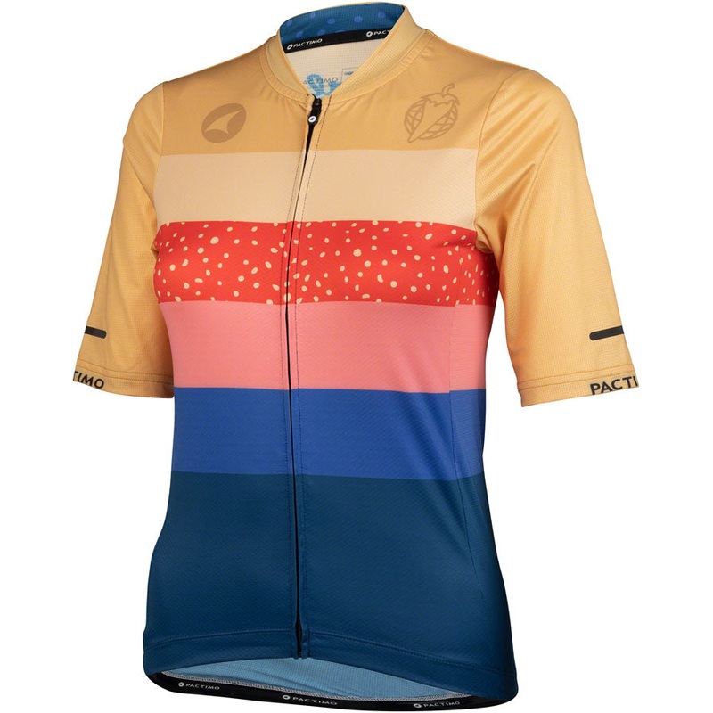 Salsa Team Polytone Women’s Jersey – Goldenrod Dark Blue w/ Stripes Small
