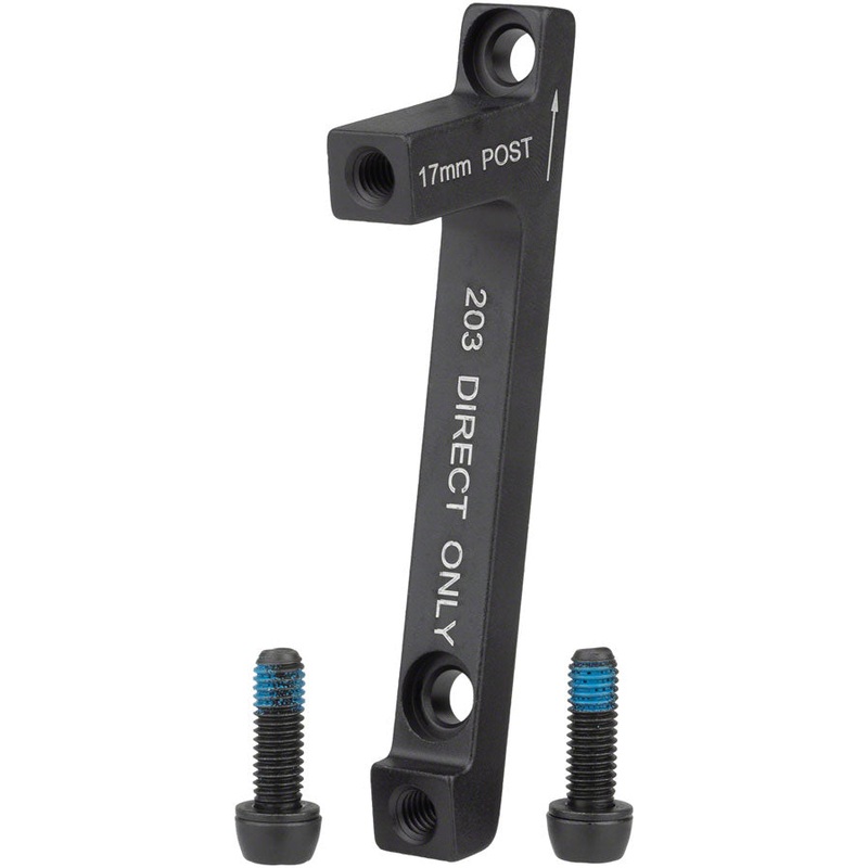 SRAM Post Bracket 17P – 203mm Rear Mount to 220mm Rotor Adaptor, Includes Stainless Caliper Mounting Bolts, Black