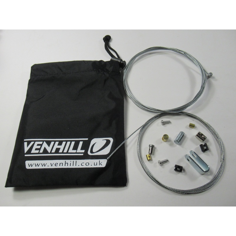 Venhill emergency cable repair kit with misc. fittings for roadside brake throttle clutch repair