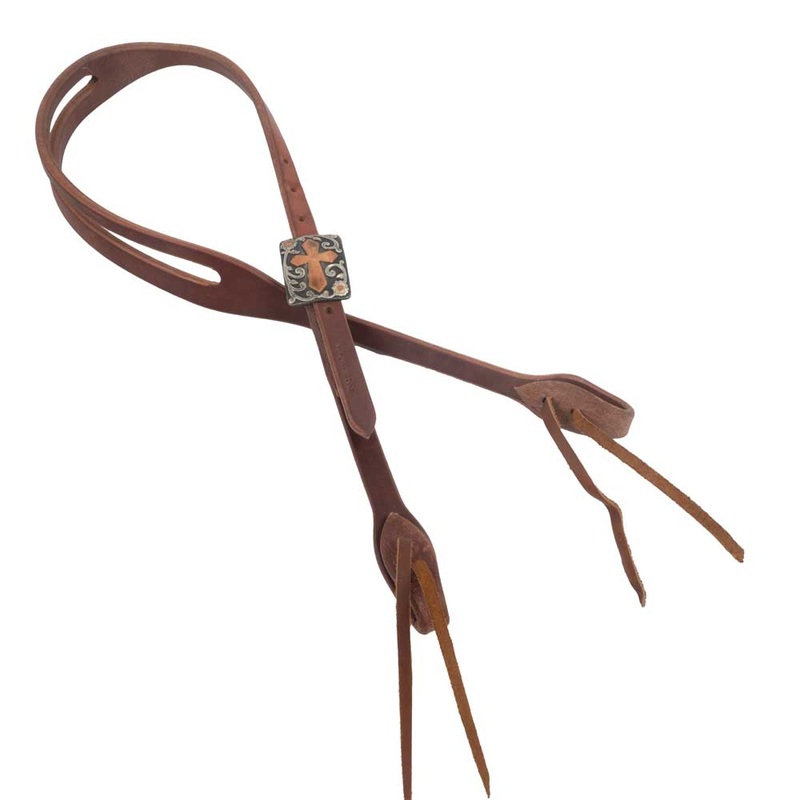 Cowperson Tack 5/8″ Slit Ear Headstall w/Cross Buckle