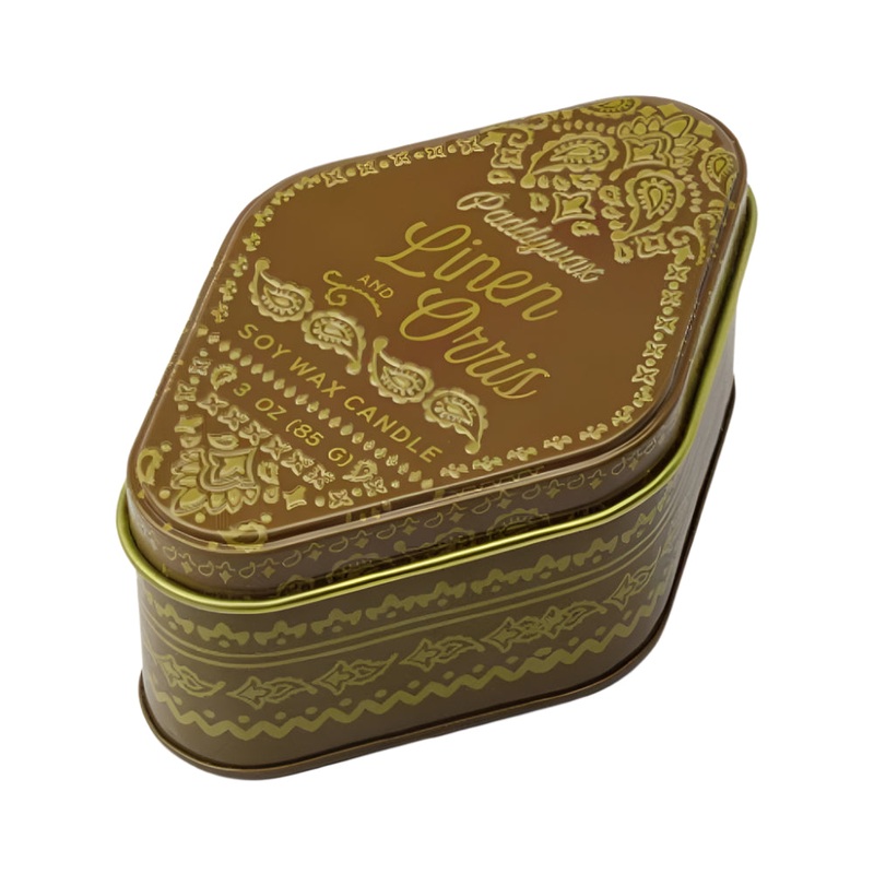 Paddywax Station Ochre Printed Bandana Tin  – 3.5 oz Linen & Orris – FINAL SALE