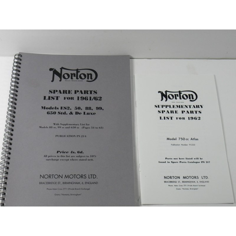 PARTS LIST ALL MODELS 1961-62 inc 750 ATLAS supplement