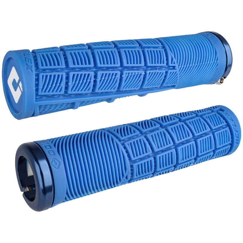 ODI Reflex V2.1 Grips – White/Blue Lock-On