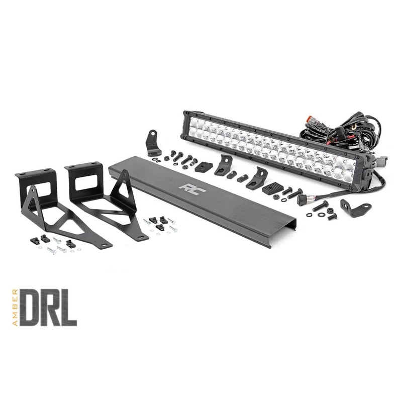 Rough Country | LED Light Kit | Bumper | 20″ Chrome Dual Row | Amber DRL | Ford F-250/F-350 Super Duty (05-07) | 70664DRLA