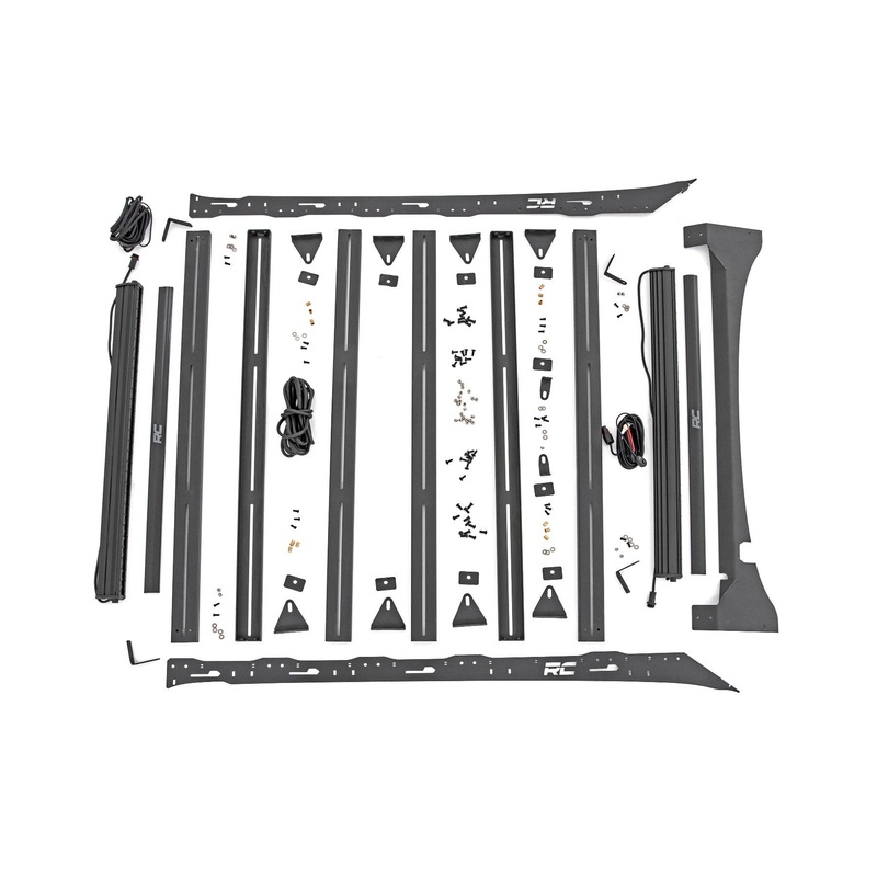 Rough Country | Roof Rack | FR & RR 40 Inch Single Row BLK LEDs | Ford F-150 2WD/4WD (15-18) | 51022