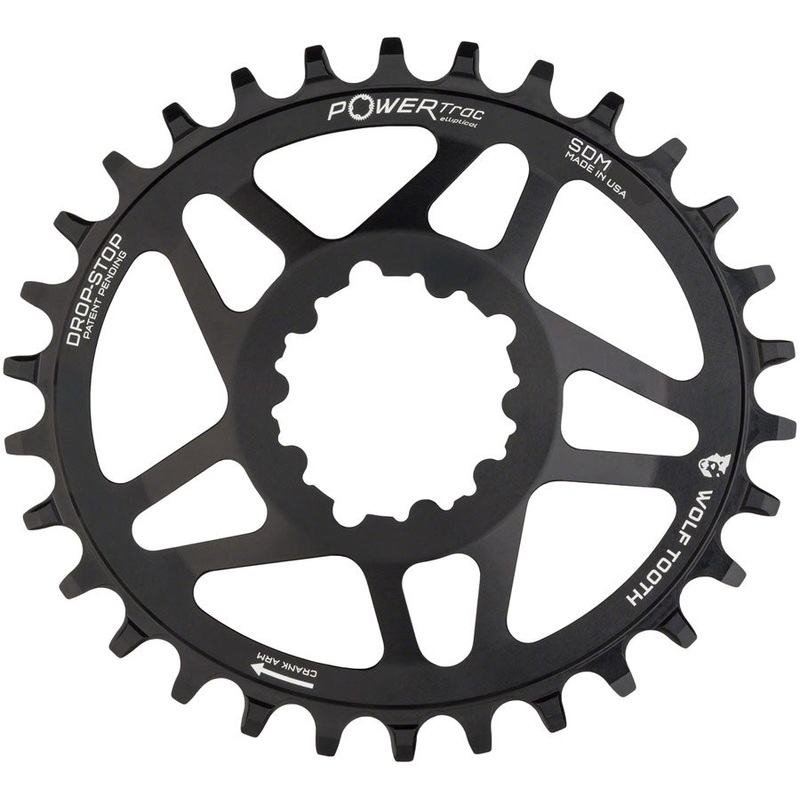 Wolf Tooth Elliptical Direct Mount Drop-Stop 28T Chainring For SRAM Cranks Black