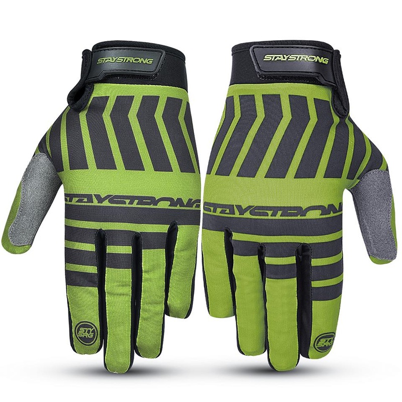 Stay Strong Chev Stripe Youth Gloves – Green