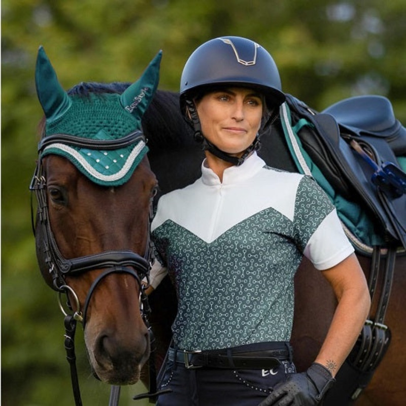 Equileisure Tammy Teal|White Short Sleeve Show Shirt