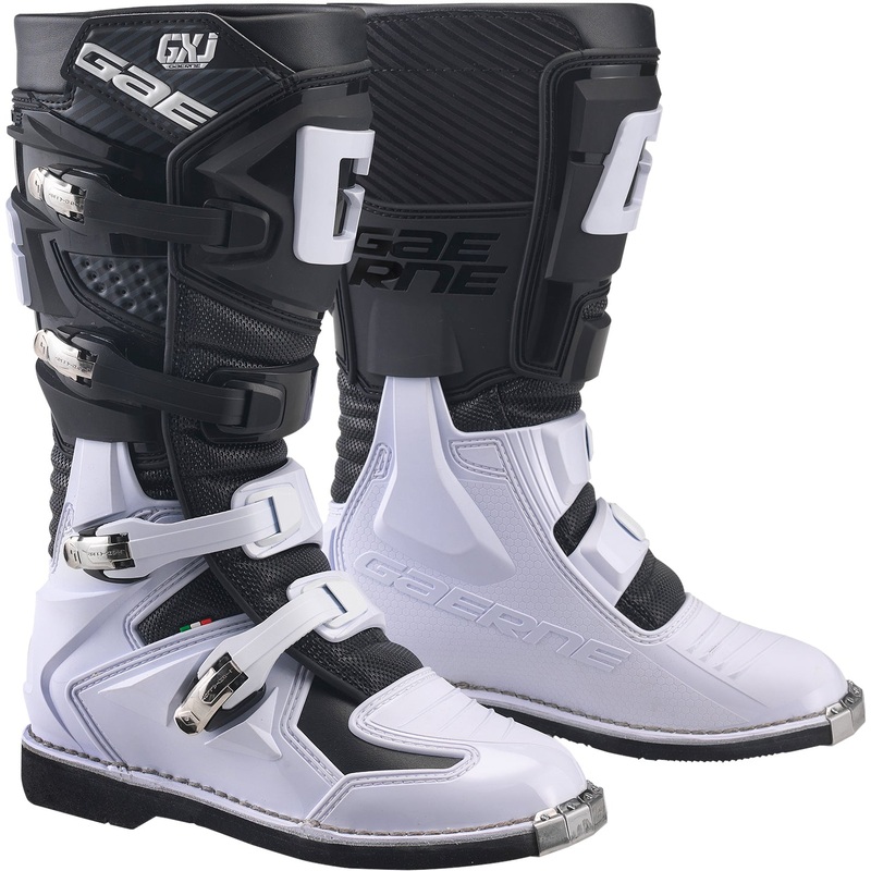 GAERNE Gx J Boots Black/White Size 05 – Professional MX Boots for Young Riders