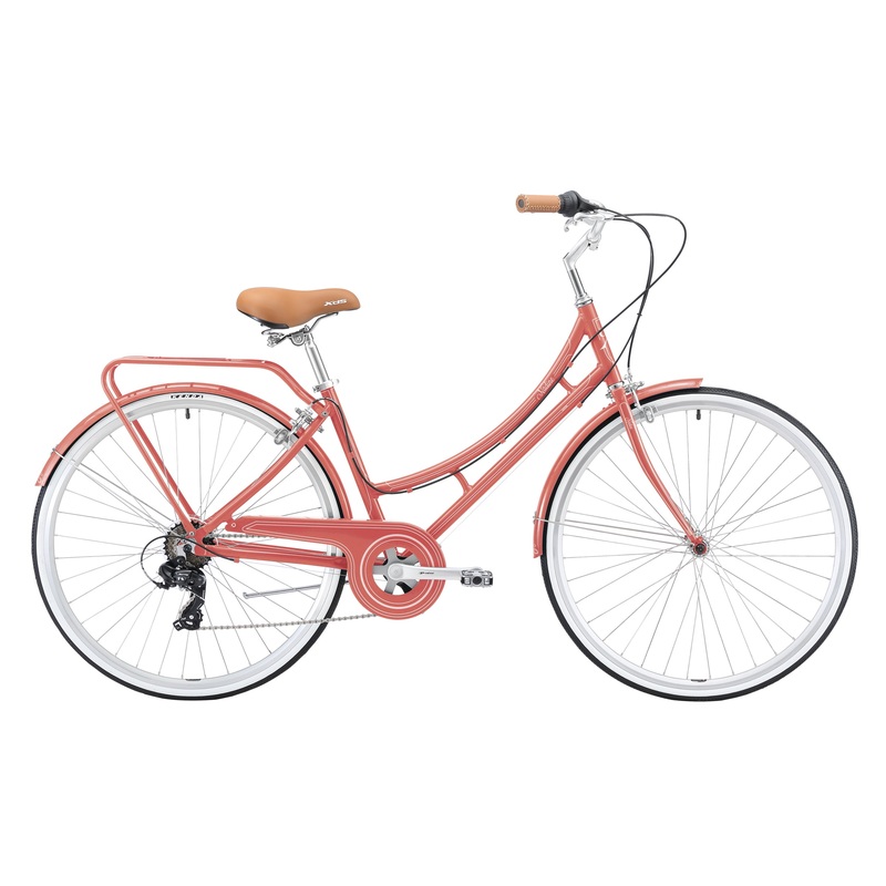 XDSBIKE Nadine 7sp Women’s Step-Through City Bike //  Pink Coral Pink Coral
