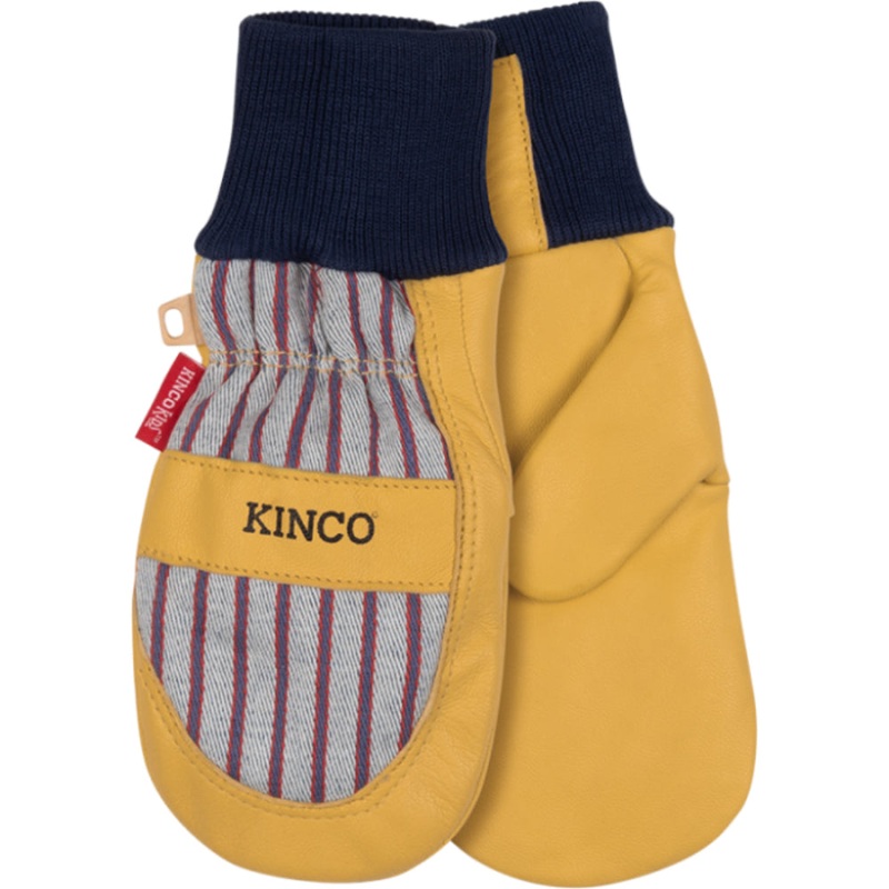 Kinco Kids Lined Grain Leather Palm Mitt w/ Knit Wrist