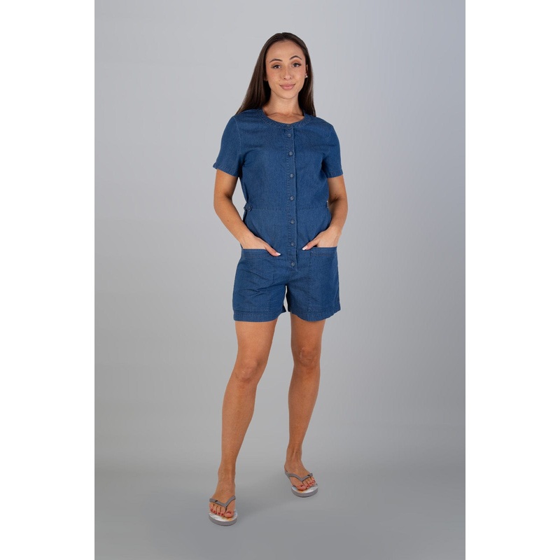 Demure – Ladies Short Onesy Dark Denim