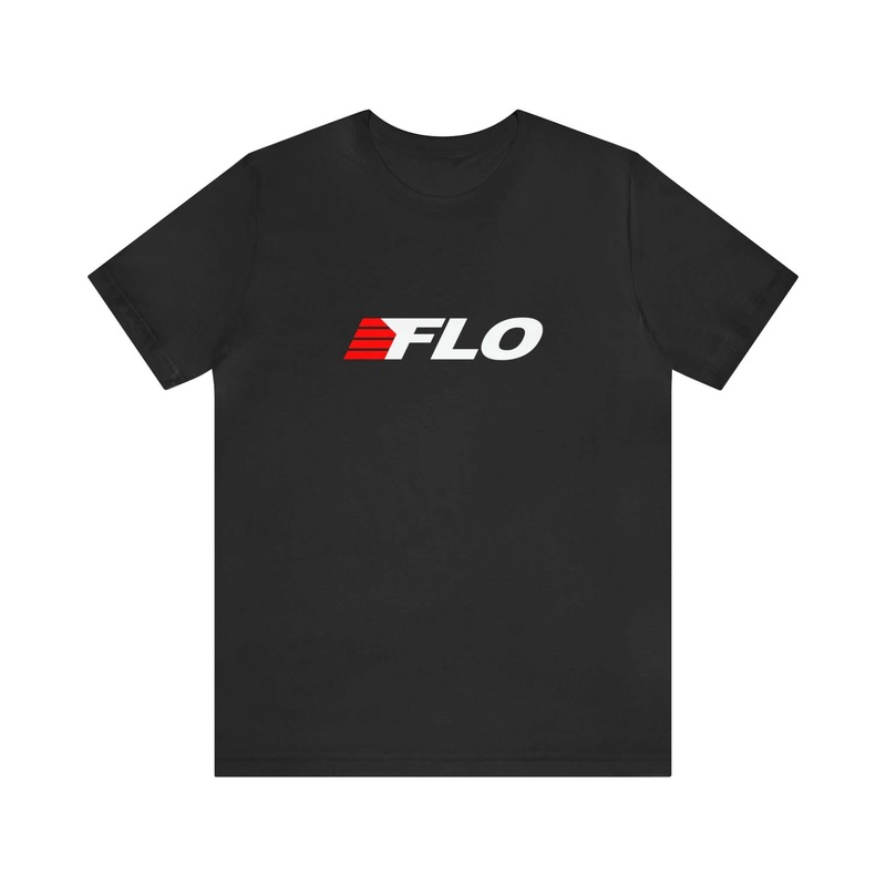 FLO T-Shirt (Red/White Logo) Black