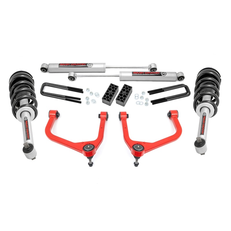 Rough Country | 3.5 Inch Lift Kit | N3 Struts | GMC Sierra 1500 2WD/4WD (2019-2025 & Classic) | 22631RED