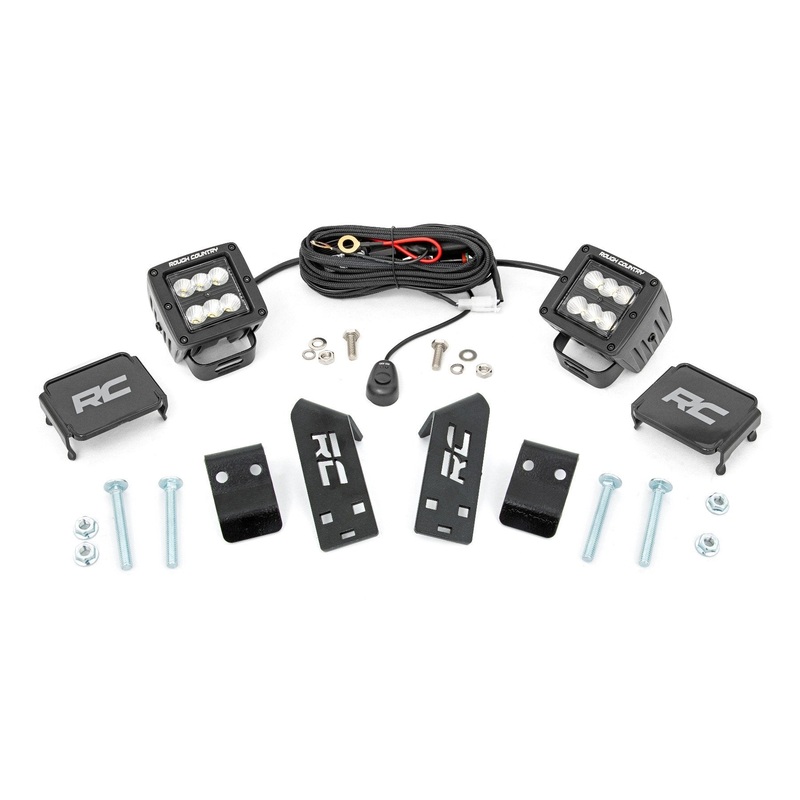 Rough Country | LED Light Kit | “A” Pillar Mount | 2″ Black Pair | Spot | Polaris RZR PRO XP  | 93077