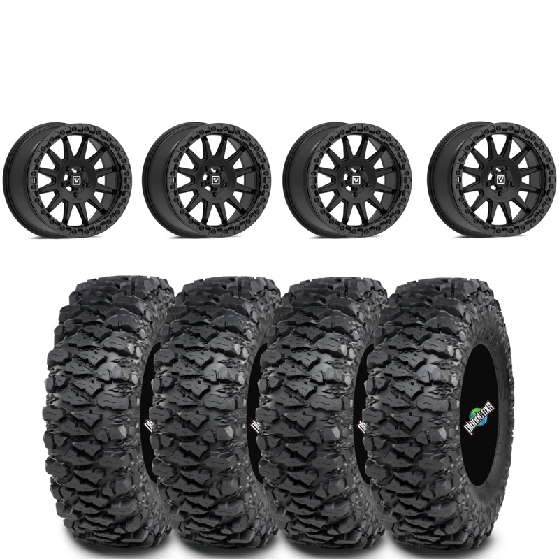 Valor Offroad V09 Satin Black beadlock on ITP Savage XT | 5/4.5