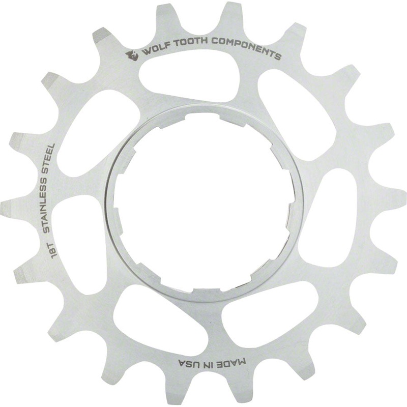 Wolf Tooth Single Speed Stainless Steel Cog – 17t Compatible 3/32″ Chains