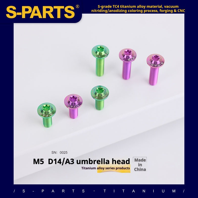 SPARTS A3 Umbrella Head Series M5 L12-20mm D14 Titanium Screws Motorcycle bike