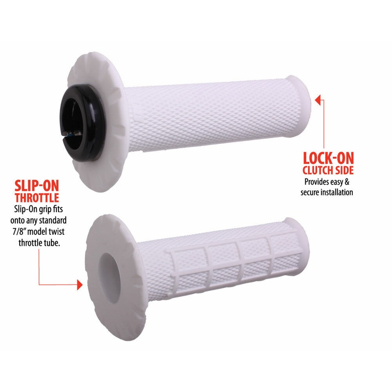 Universal Lock On Grips Pro Half Waffle White/Black (Soft)