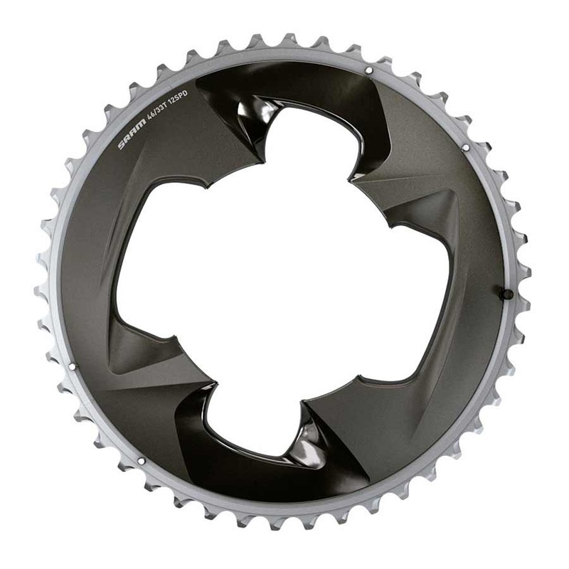 SRAM Force 2×12-Speed Inner Chainring – 35t 107 BCD 4-Bolt Blast BLK For use 48t Outer
