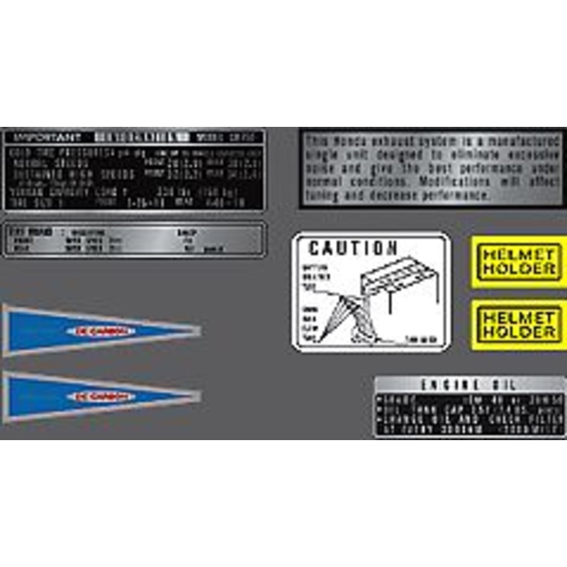 CB750K 1969-70 ~ Warning and Service Label Set