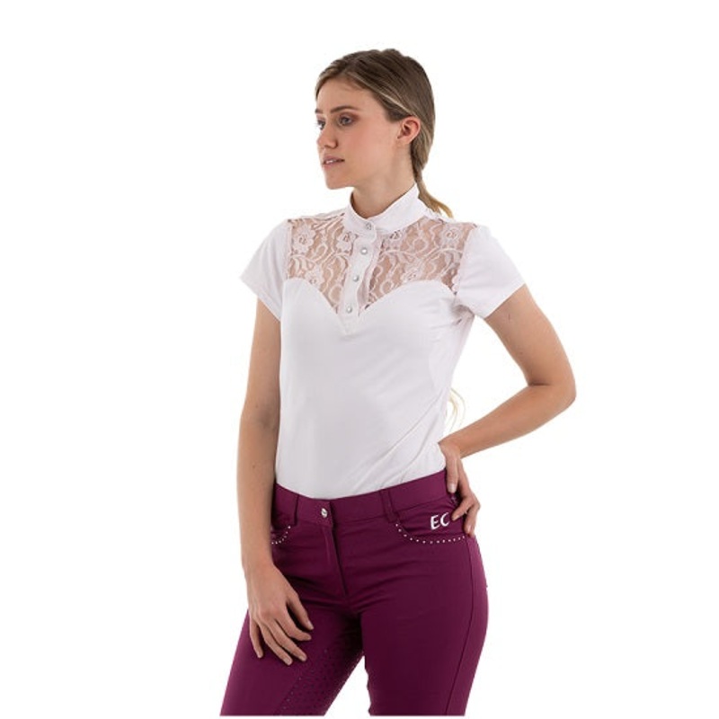 Equileisure lace show shirt white