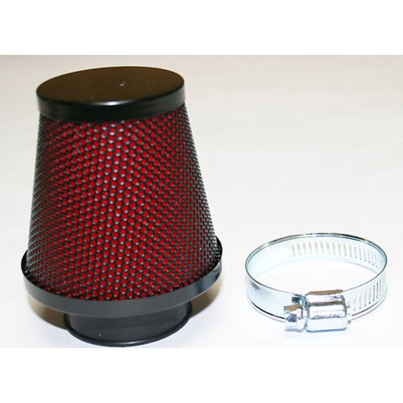 Round Pod Air Filter ~ Black/Red 15-0020
