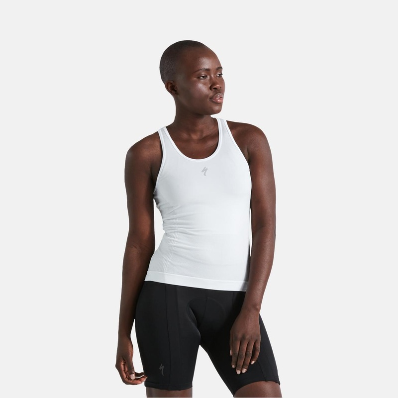 Women’s Seamless Light Sleeveless Base Layer White