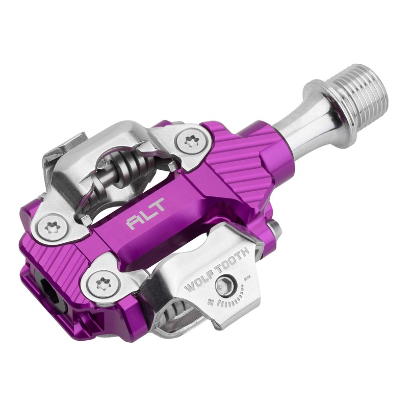 Wolf Tooth ALT XC Clipless Pedals – Dual Sided Clipless Alloy 9/16″ Ultraviolet Purple Pair Shimano SPD