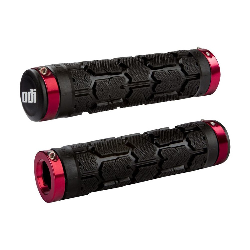 ODI Rogue Bonus Pack Lock On Grips – Black with Red Clamps – Dual Lock On Grips