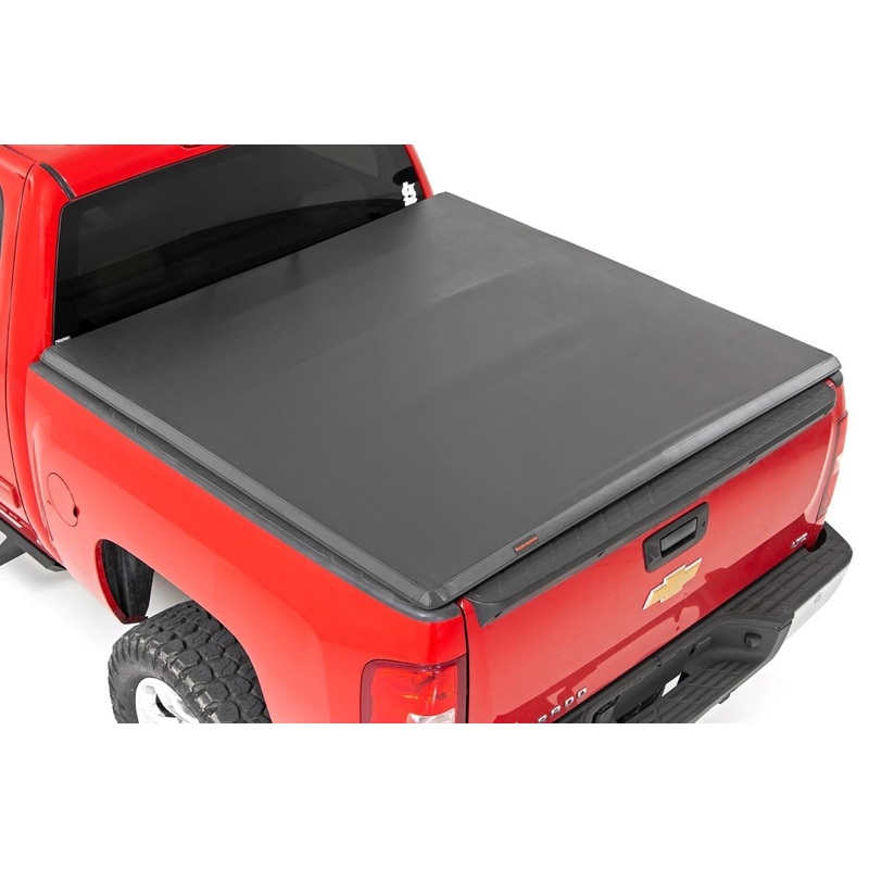 Rough Country | Soft Tri-Fold Bed Cover | 6’7″ Bed | Chevy/GMC 1500/2500HD/3500HD (07-14) | 41207650A