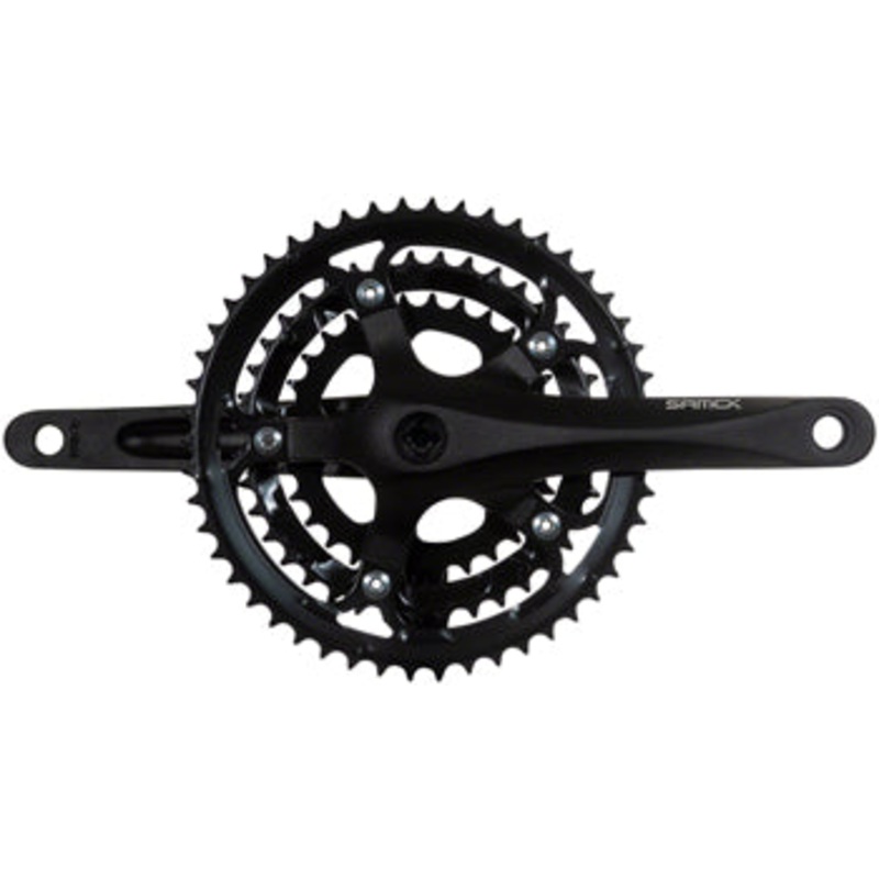 Samox R3s Crankset 170mm, 10 Speed, 50/39/30t, 130/74 bcd, JIS Square Taper, Black