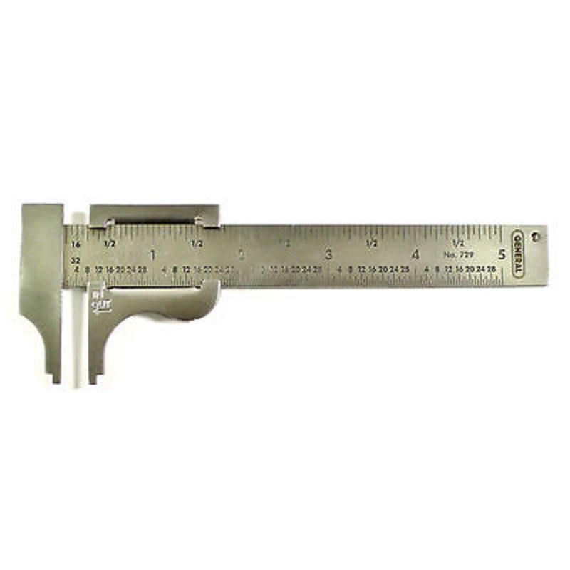 Slide vernier Caliper fractional measurement clamp stainless steel tool 4″