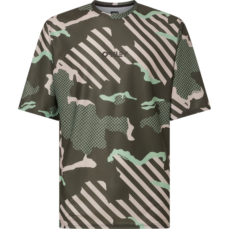 Oakley Ride Free Short Sleeve Jersey – M – Green Stripe – Grip Camo