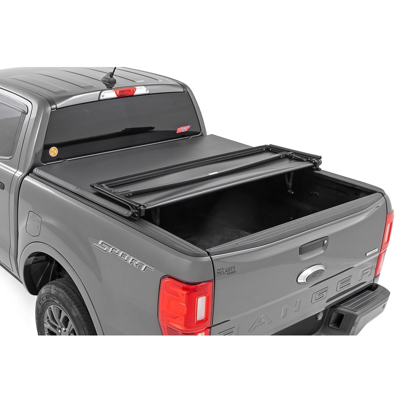 Rough Country | Soft Tri-Fold Bed Cover | 5′ Bed | Ford Ranger 2WD/4WD (2019-2023) | 41219500A