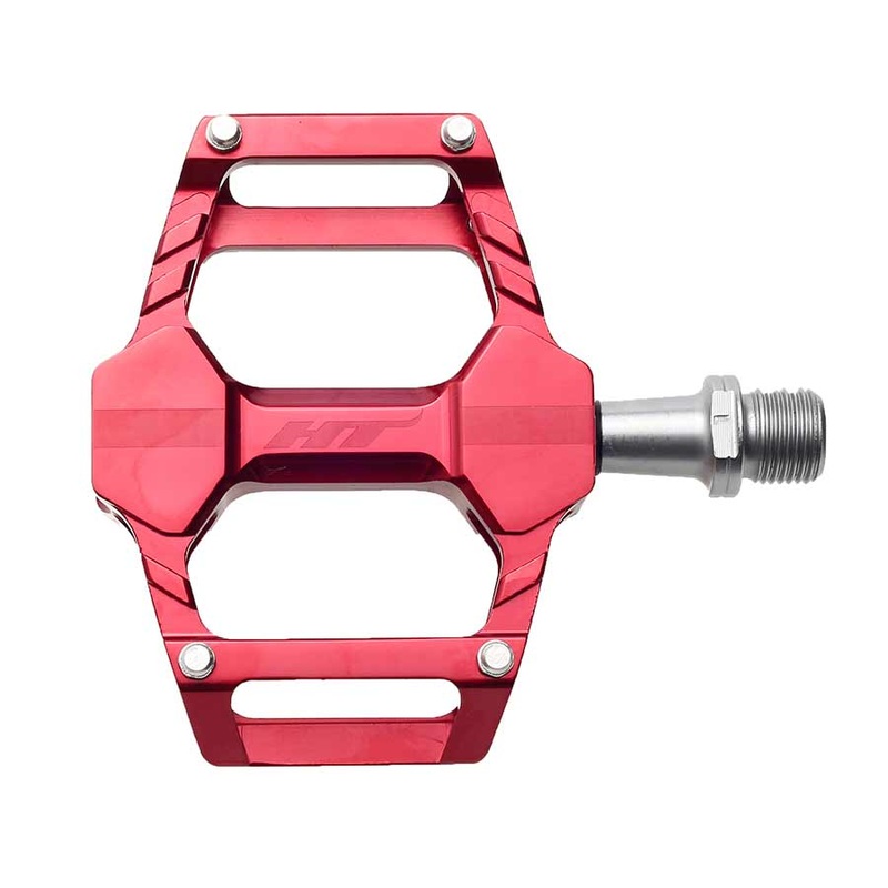 HT Components AR06 Cheetah Platform Pedals Body: Aluminum Spindle: Cr-Mo 9/16” Red Pair