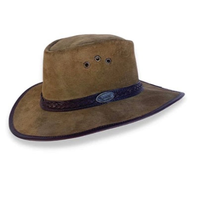 Rougue hat rancher khaki suede leather hat