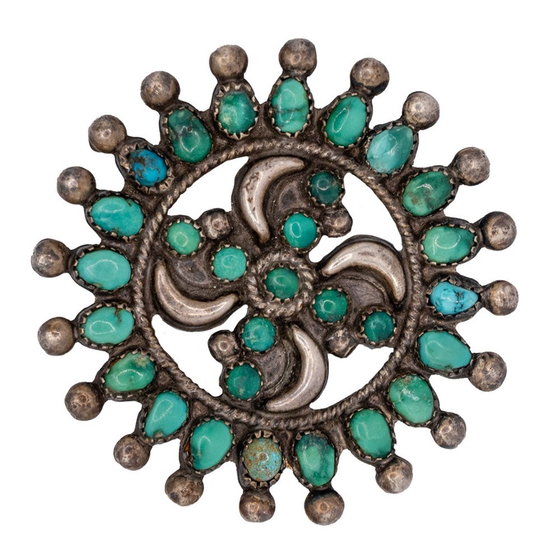 Peyote Bird Vintage Zuni 2″ Pin