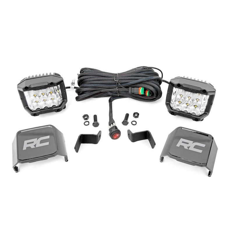 Rough Country | LED Light | Ditch Mount | 2″ Chrome Pair | Wide Angle | Ford F-150 (15-24) | 71033