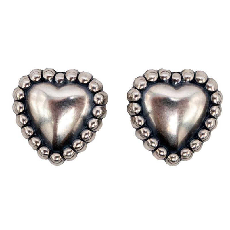 Sterling Heart Stud Earrings