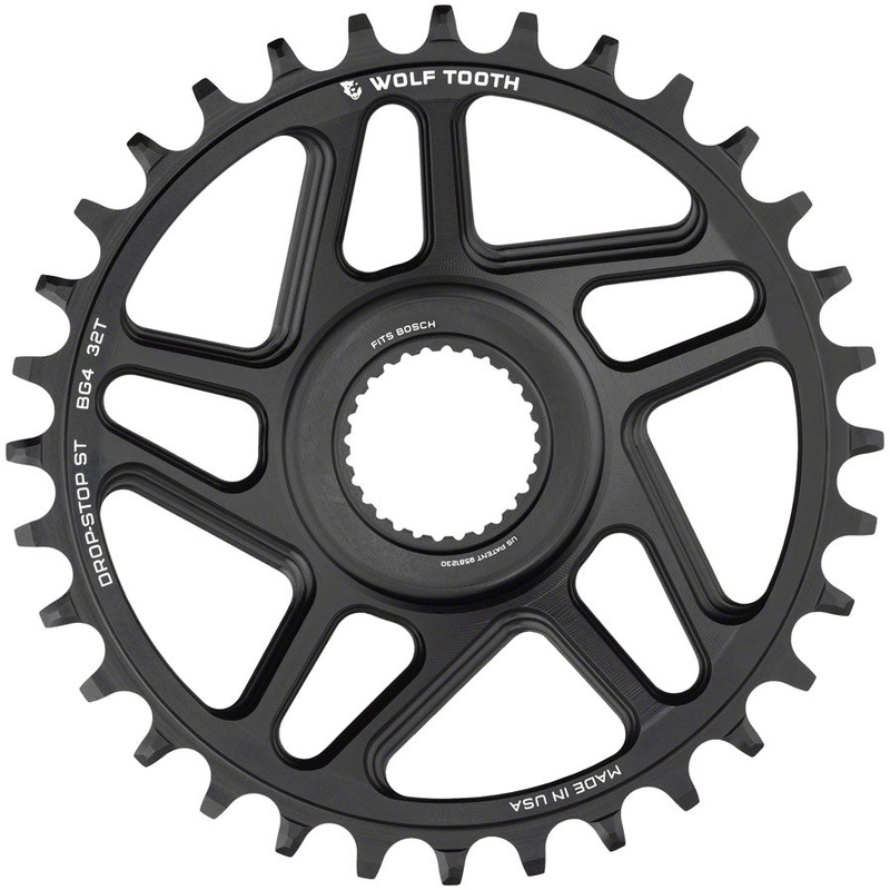 Wolf Tooth Bosch Gen 4 Direct Mount Chainring – Drop-Stop ST, 32T, Black