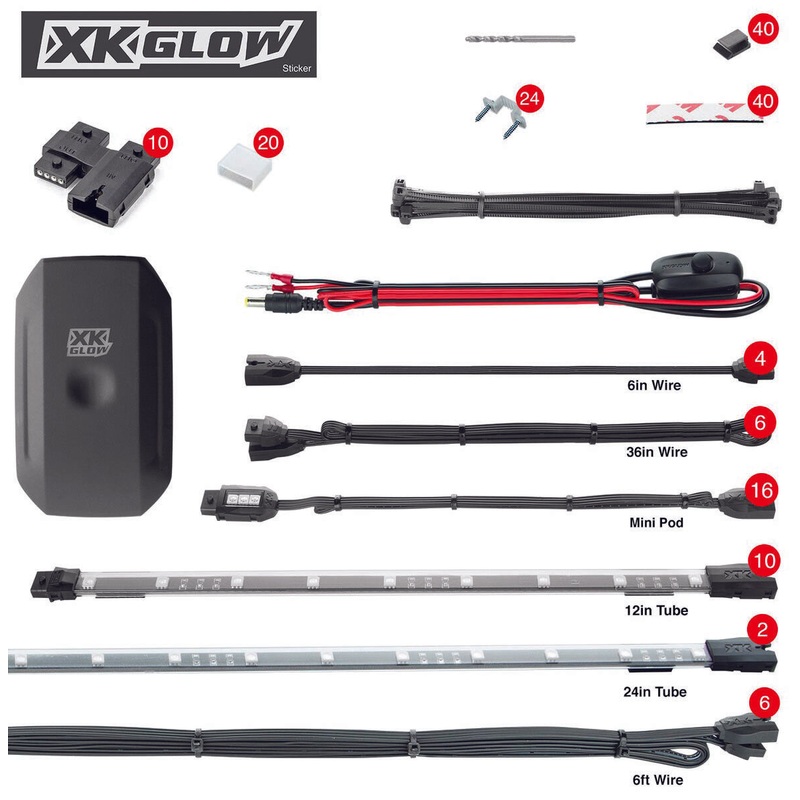 28pc Xkchrome Rgb Utv Kit