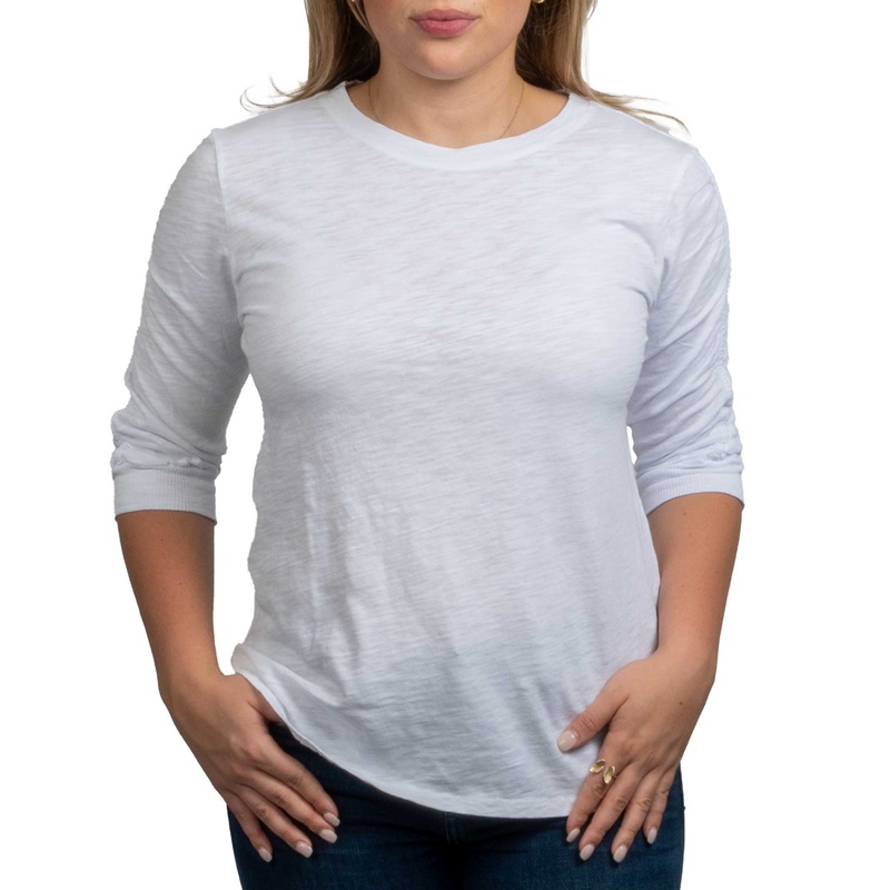 Dylan Julia Soft Cotton Slub Knit Top