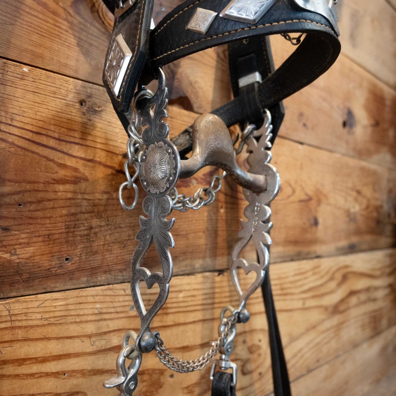 E. Garcia Engraved Sterling Bit w/Copper Port