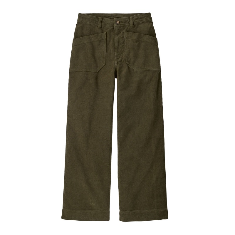 Women’s Wide-Leg Corduroy Pants Basin Green