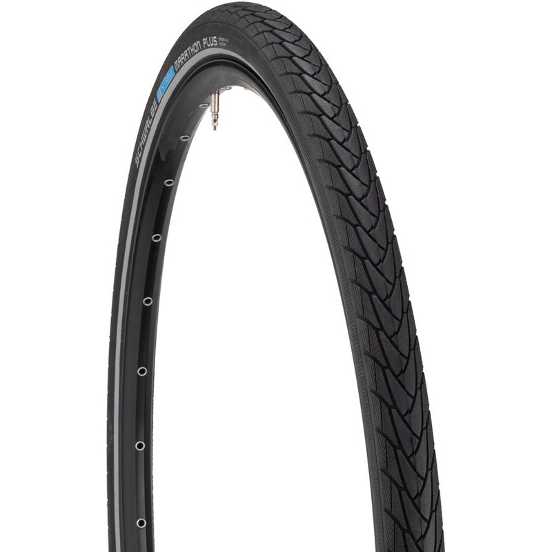 Schwalbe Marathon Plus Tire – 700 x 45 Clincher Wire BLK/Reflective Performance Endurance SmartGuard E-50