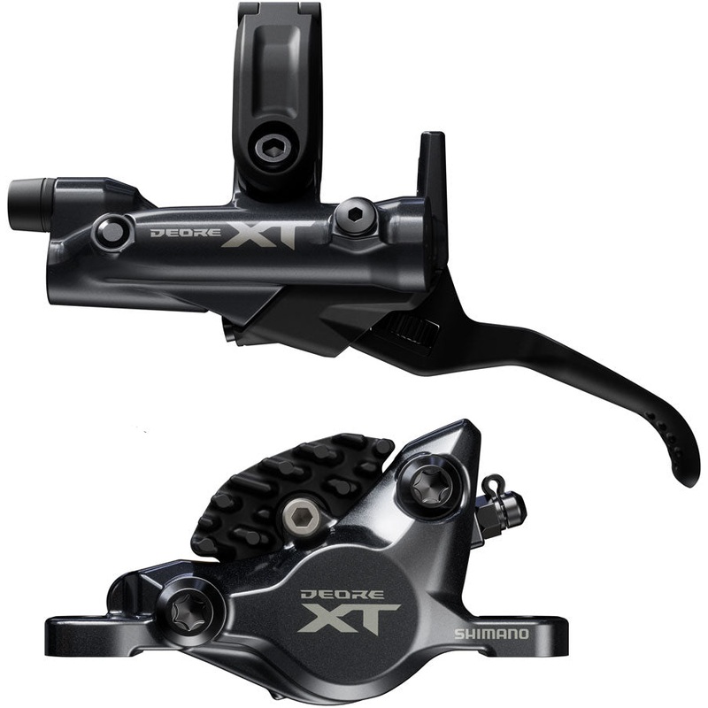 Shimano Deore XT M8200 Disc Brake Lever – Left/Front Post Mount 2-Piston Caliper SM-BH90-SBM Hose Fin Metal Pads BLK