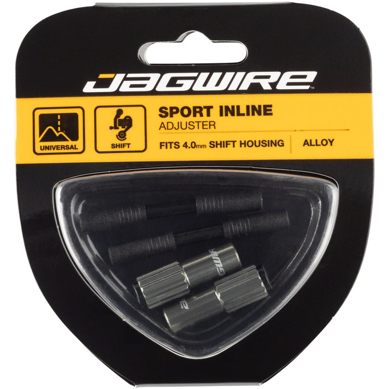 Jagwire Sport 4mm Mini Inline Cable Tension Adjusters Pair, Titanium