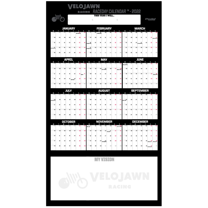 VeloJawn 2022  RACEDAY CALENDAR